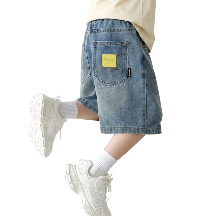 Jungen lässige Denim-Shorts mit komfortablem elastischem Bund und praktischen Taschen Drune