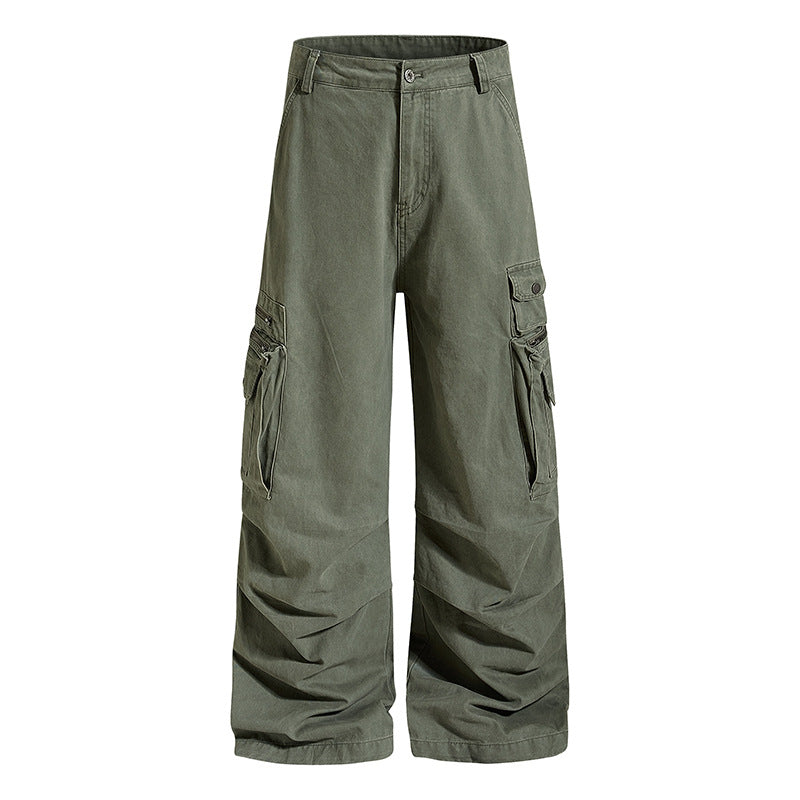 Damen weite High‑Waist Cargo‑Culottehose mit großen Klappentaschen und verstellbarem Saum Drune