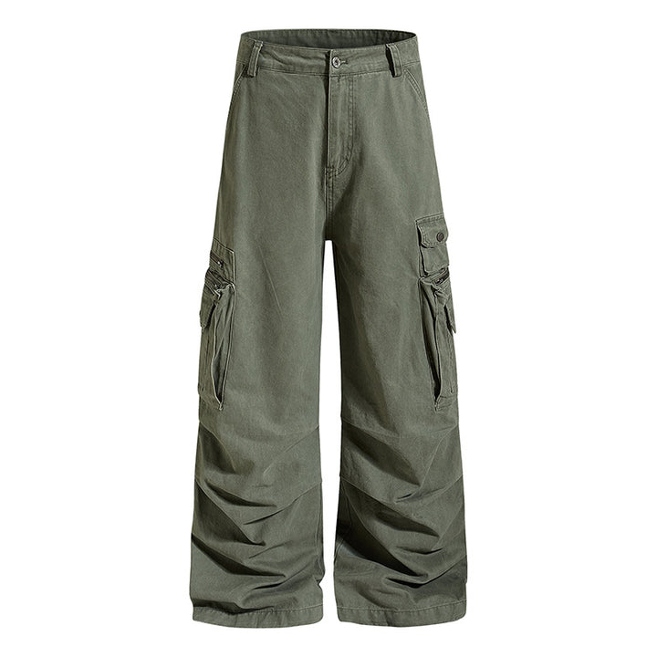 Damen weite High‑Waist Cargo‑Culottehose mit großen Klappentaschen und verstellbarem Saum Drune