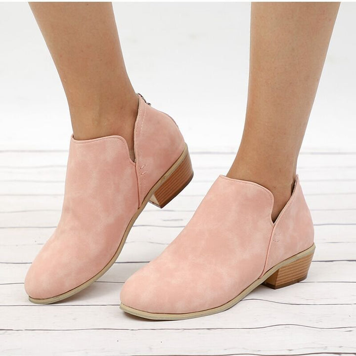Damen nan elegante Kurzstiefelette aus Wildlederimitat mit verdecktem Fersenreißverschluss und gepolsterter Komfortinnensohle Drune