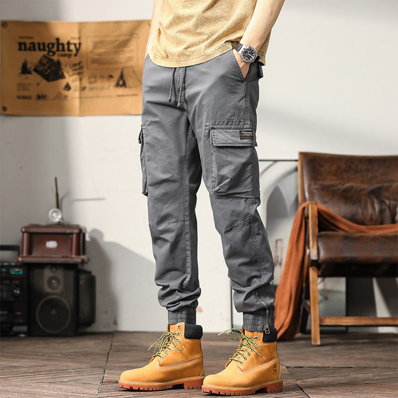 Herren Cargo-Joggerhose mit elastischem Komfortbund, Kniepaneelen und Reißverschluss-Knöcheln Drune