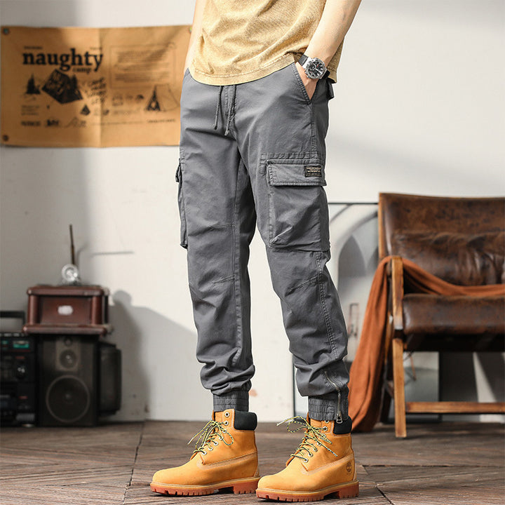 Herren Cargo-Joggerhose mit elastischem Komfortbund, Kniepaneelen und Reißverschluss-Knöcheln Drune