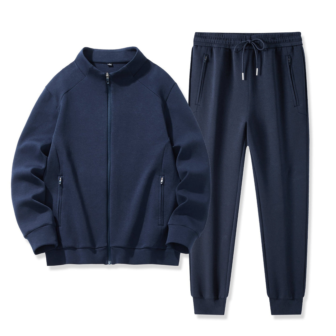 Herren Zweiteiliges Performance-Trainingsset mit Stehkragen-Zipjacke und konischer Jogginghose Drune
