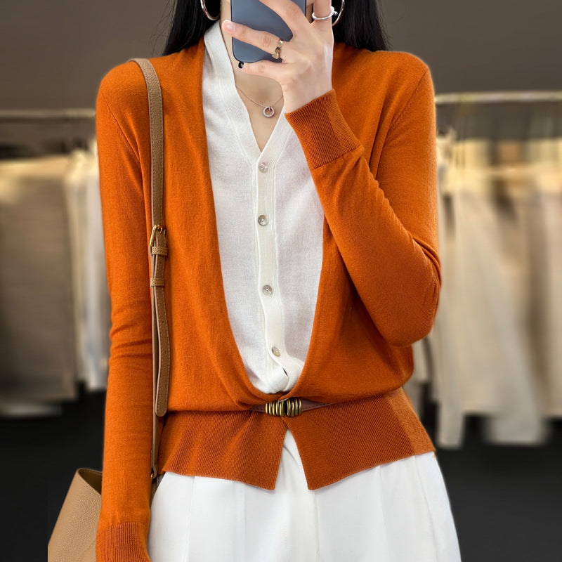 Damen Leichter Offener Feinstrick-Cardigan mit asymmetrischer Zipfelkante und taillierter Silhouette Drune