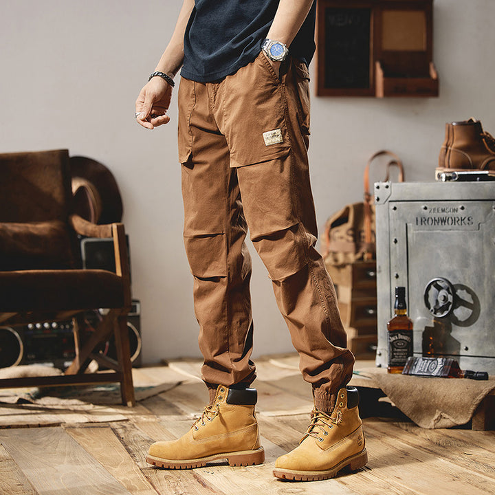 Herren Robust-Canvas Feldjogger mit Knieabnähern, aufgesetzten Utility-Taschen und elastischem Knöchelsaum Drune