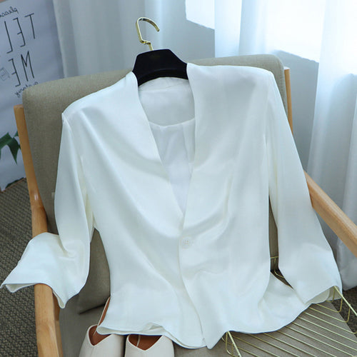 Damen Elegantes, ärmelloses Blazer aus hochwertigem Satin Drune