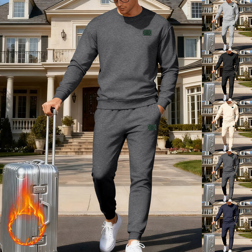 Herren Reisefreundliches Slim‑Fit Loungewear‑Set aus Sweatshirt und Jogginghose Drune