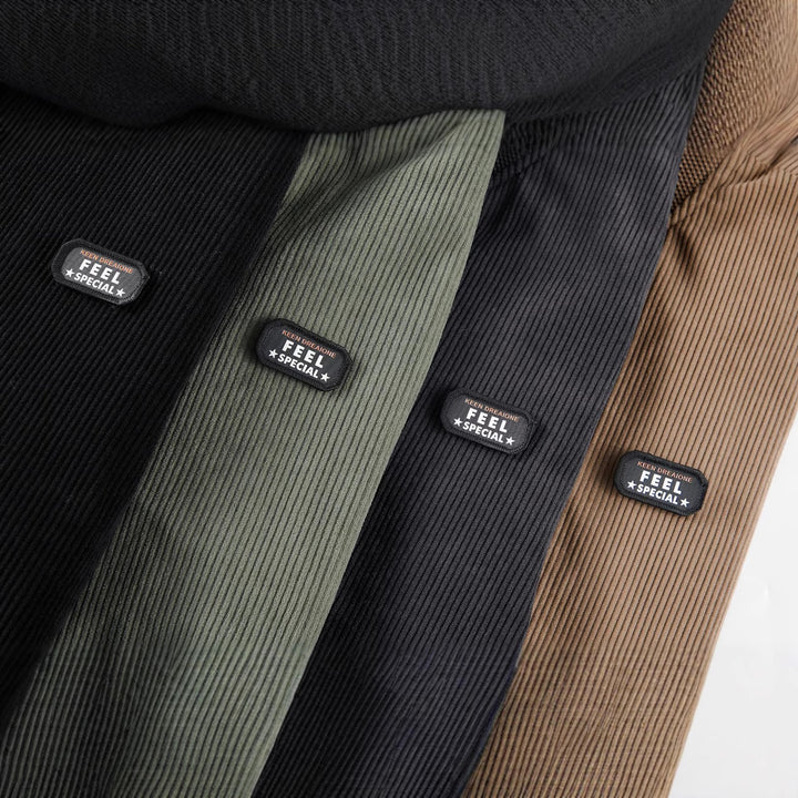 Herren Lässige Cordjacke mit durchgehendem Reißverschluss Drune