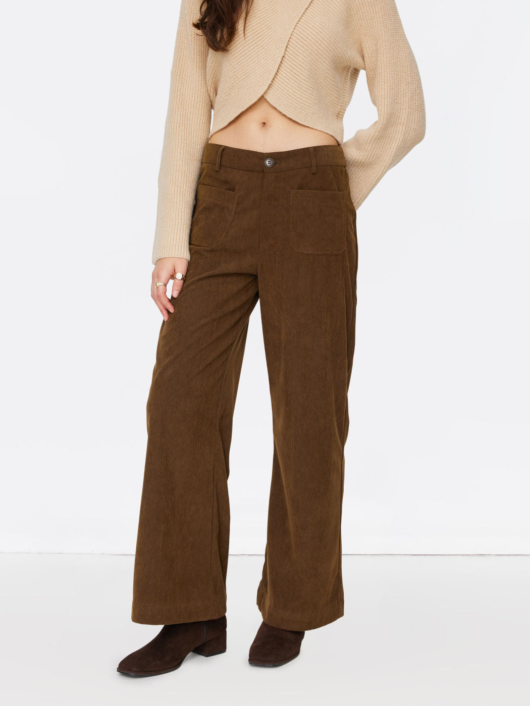 Damen Weit geschnittene Cordhose Drune
