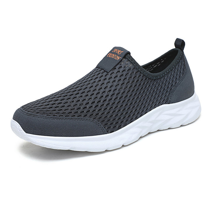 Herren leichte Slip-On Laufsneaker mit nahtlosem Maschenoberteil und stoßdämpfender Wellen-EVA-Sohle Drune