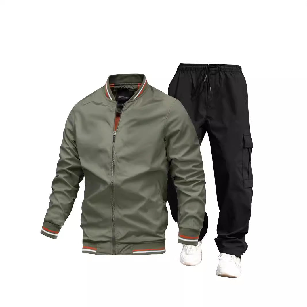 Herren Sportliche Jacke und Cargo-Hose Set Drune