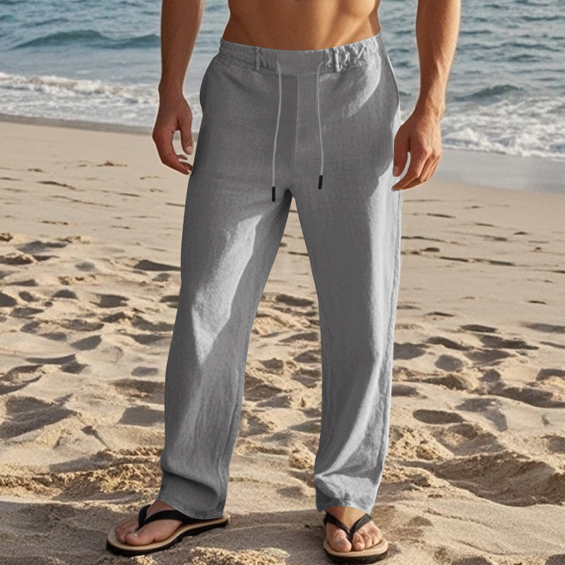 Herren Bequeme Strandhose mit verstellbarem Kordelzug und leichten Materialien Drune
