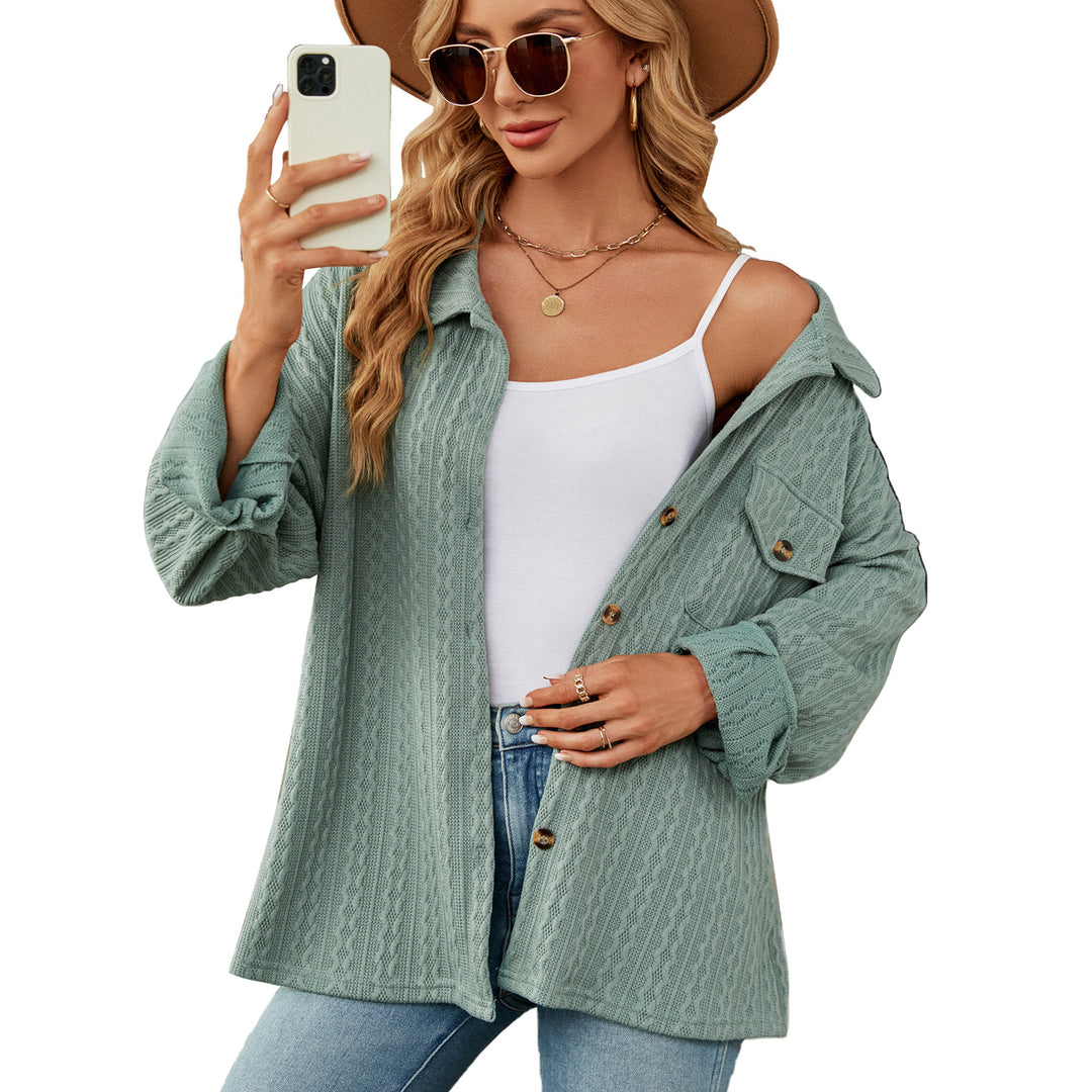 Damen Übergröße Hemdjacke mit strukturiertem Muster Drune