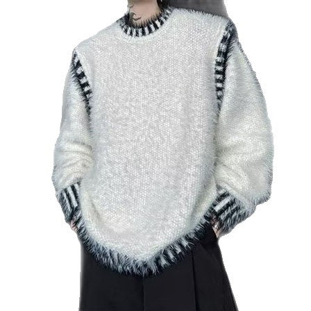 Herren Bequemer Grobstrickpullover mit Rundhalsausschnitt Drune