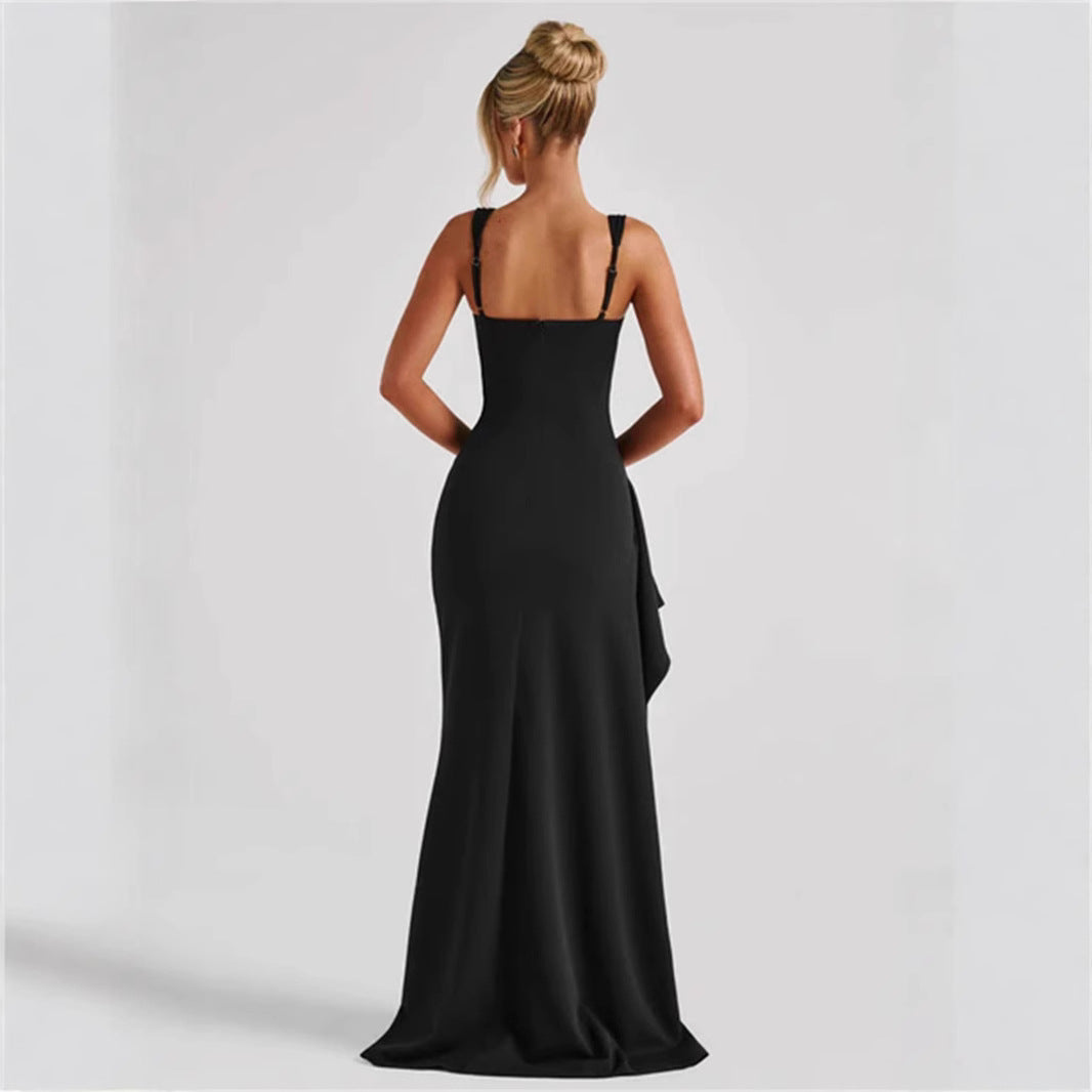 Damen Elegantes Maxikleid mit seitlichem Schlitz und figurbetontem Design Drune