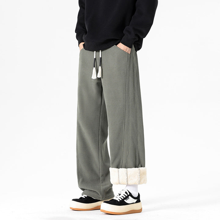 Herren Flauschige Relaxed Fit Freizeithose