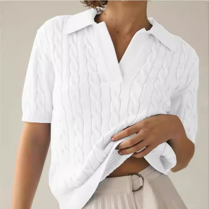 Damen Strickpullover mit aufwendigem Zopfmuster Drune