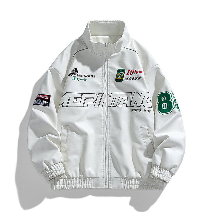 Herren Rennsport-inspirierte Zipjacke im Bomberstil Drune