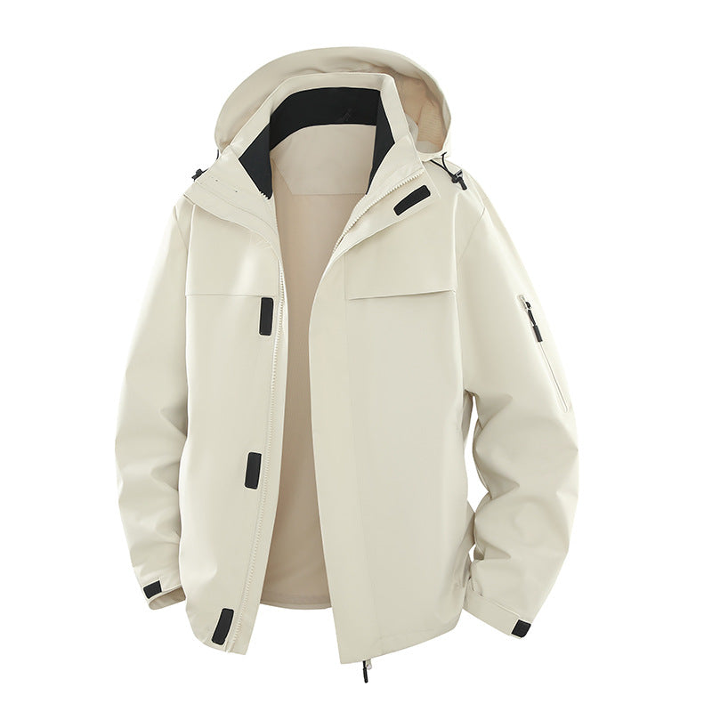 Herren Urbaner Softshell-Outdoorblouson mit Kapuze, verdecktem Reißverschluss und Mehrfach-Taschen Drune