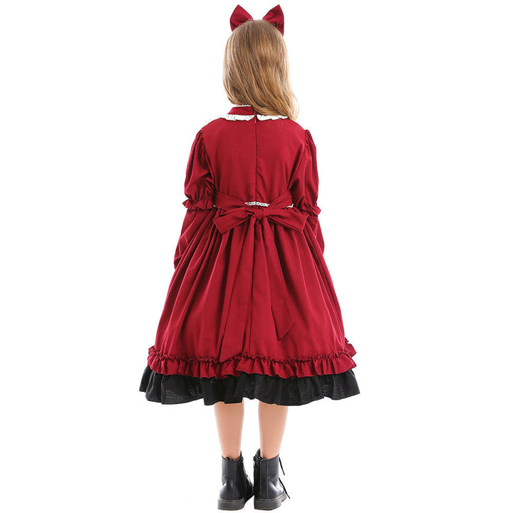 Mädchen Lolita Kleid mit Rüschen und Schleifen Drune