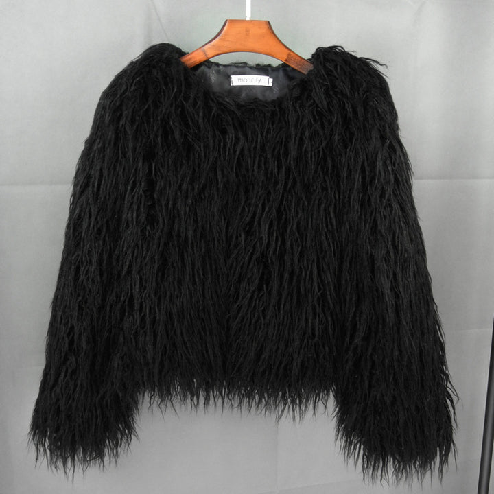 Damen Flauschige Kunstfelljacke mit lockerer Passform und voluminösem Design Drune