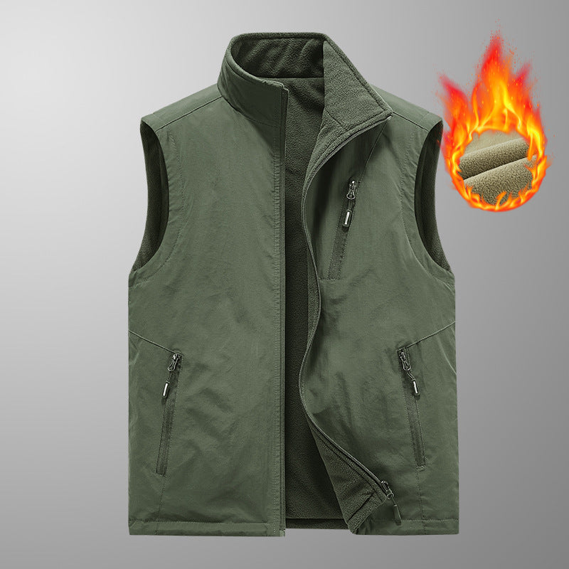 Herren Wärmende Fleece-Jacke ohne Ärmel Drune