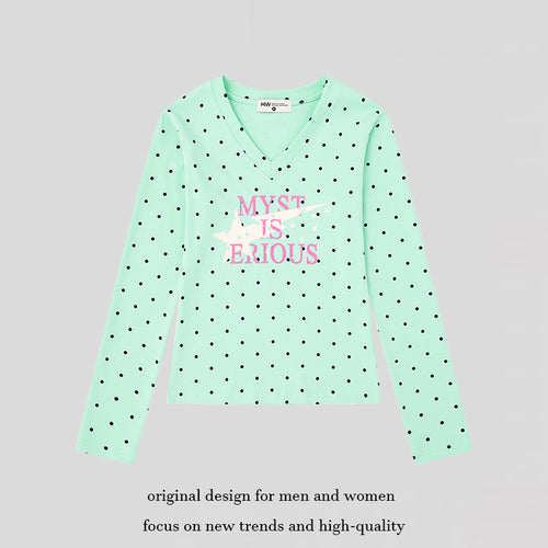 Damen Langarmshirt aus Baumwolljersey mit Pünktchenmuster und Statement-Sternprint Drune