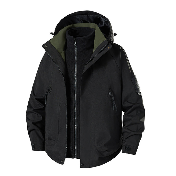 Herren wetterfeste Hardshell-Jacke mit herausnehmbarer Thermofleece-Weste Drune
