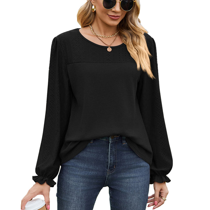 Damen Oberteil mit strukturiertem Design und eleganten Puffärmeln Drune