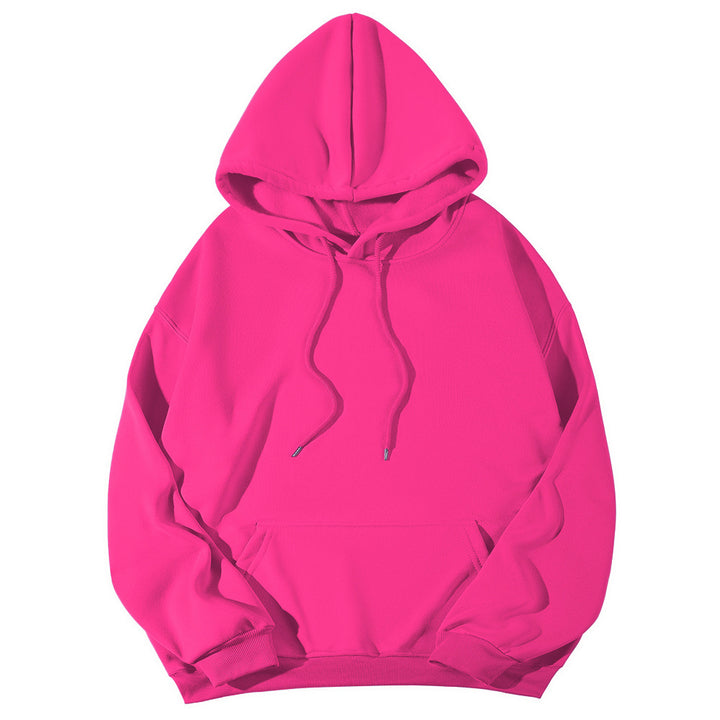 Unisex Oversize-Fleece-Hoodie mit tiefer Schulter, Kängurutasche und breitem Rippbund Drune