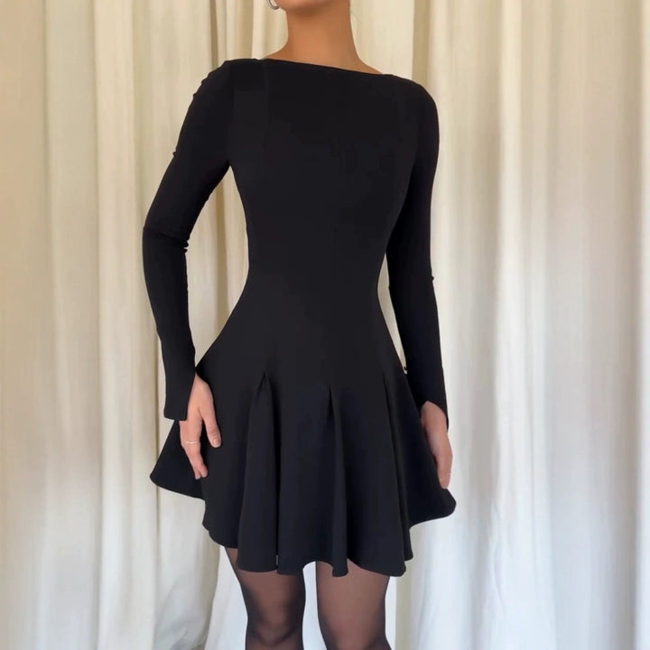 Damen Elegantes Minikleid mit ärmellosem Design und schwingendem Saum Drune