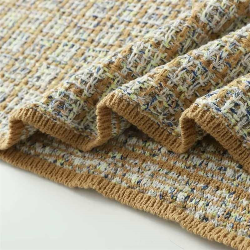 Damen Bouclé-Polo-Strickpullover mit Tweed-Effekt Drune