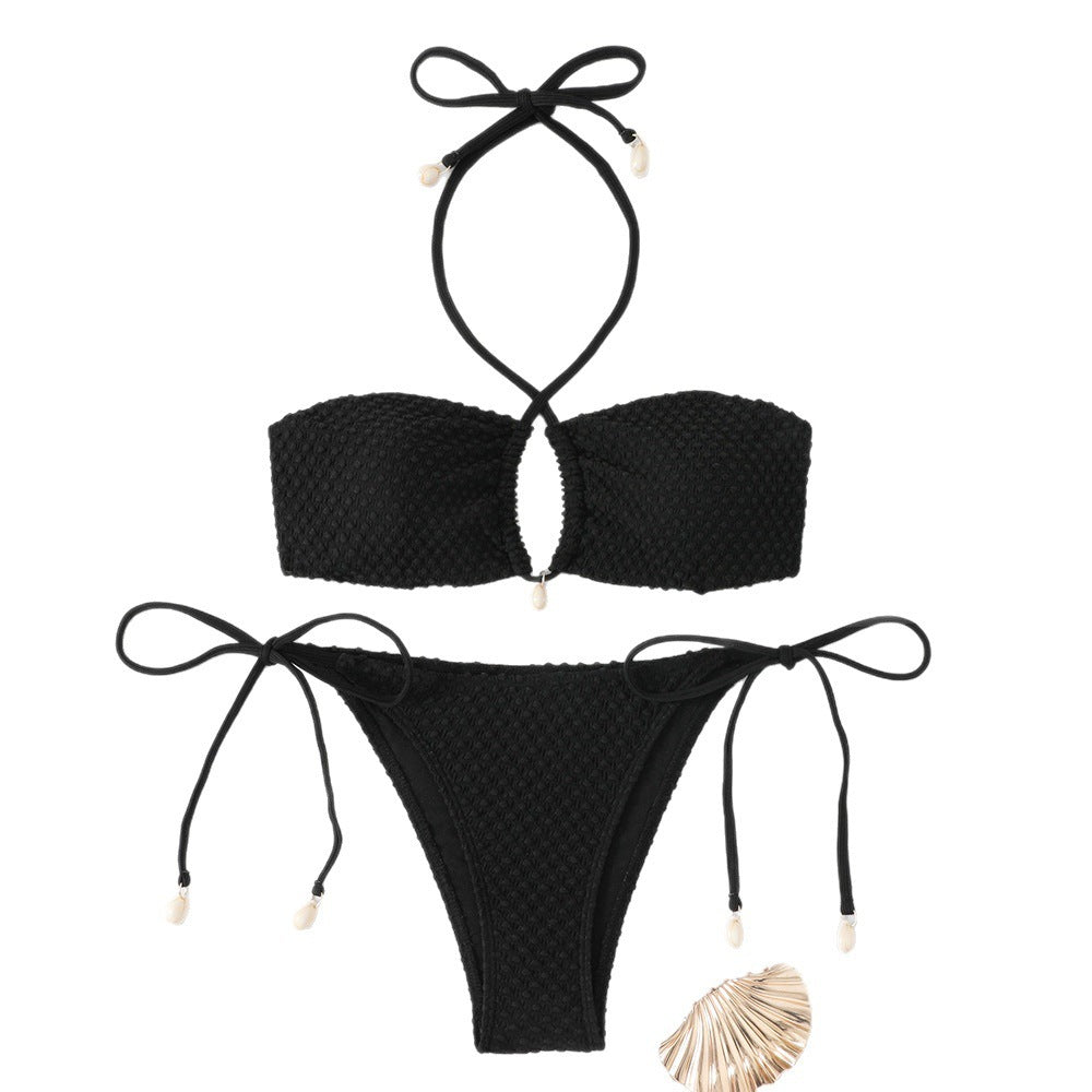 Damen Bikini-Set mit innovativem Bindemuster und modischem Cut-Out Drune