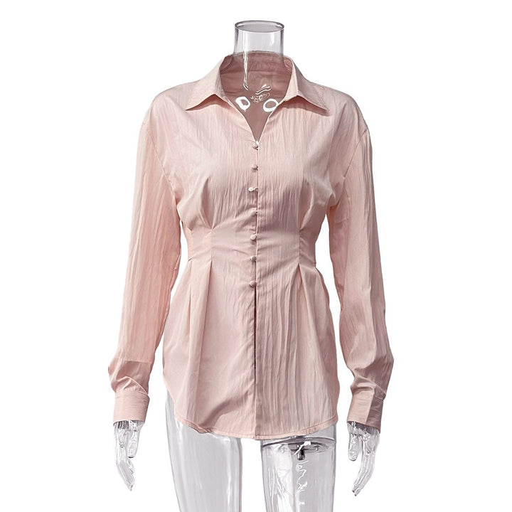 Damen Elegante Hochqualitative Bluse mit geschmeidiger Textur und feminine Silhouette Drune