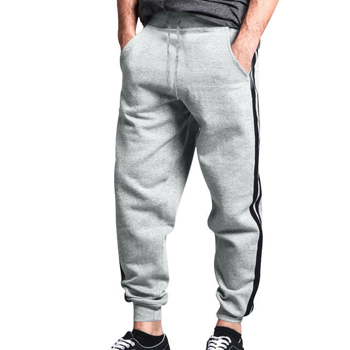 Herren bequeme Freizeit-Jogginghose mit seitlichen Streifen und elastischem Bund Drune