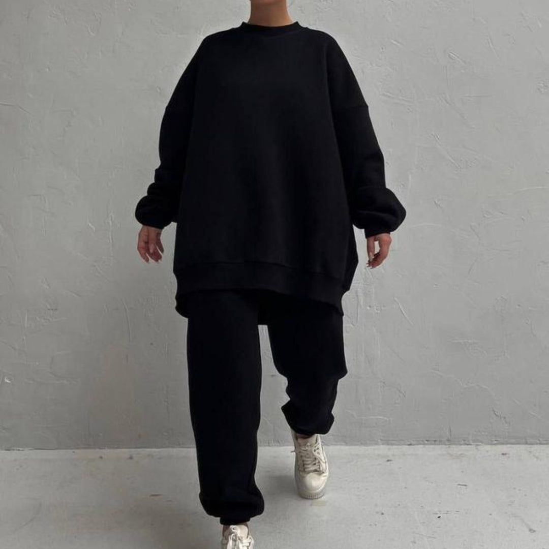 Damen gemütliches Oversized Sweatanzug-Set Drune