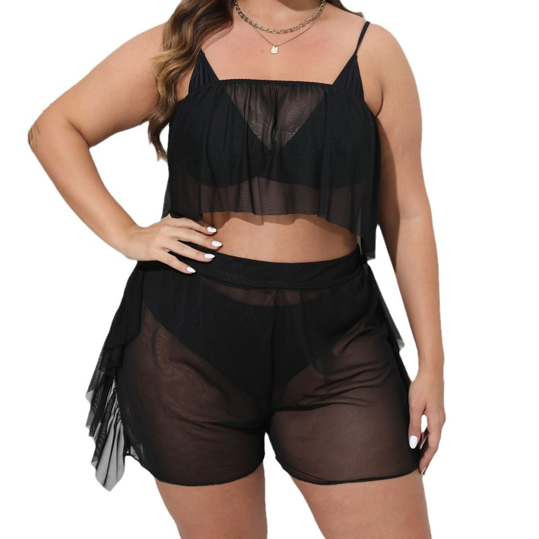 Damen luftiges Strandset mit durchbrochenem Design Drune