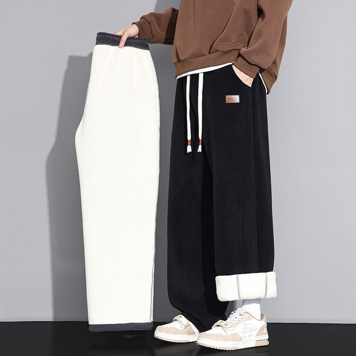 Damen Weitgeschnittene Fleece-Jogginghose mit praktischen Seitentaschen