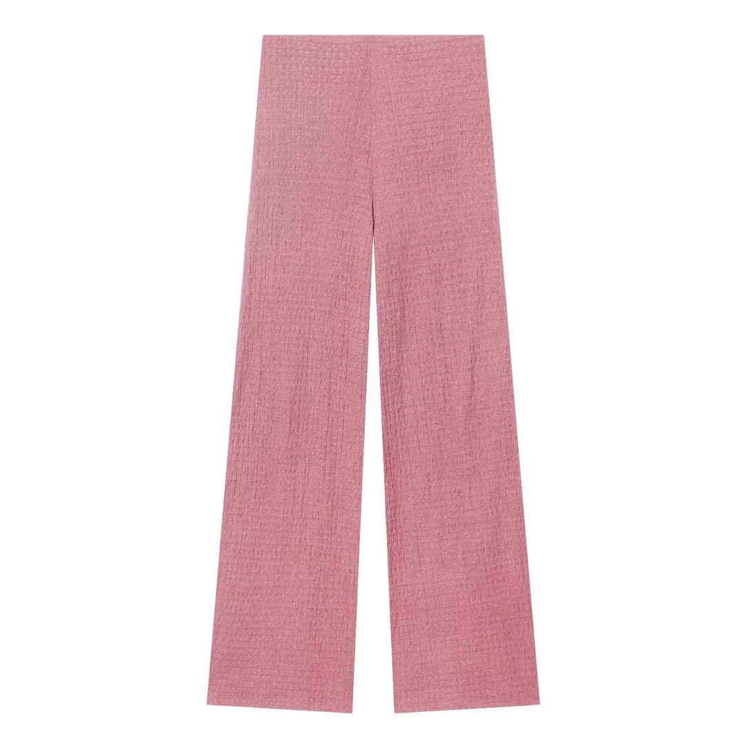 Damen Hochbundhose mit weitem Schnitt und lässiger Textur Drune