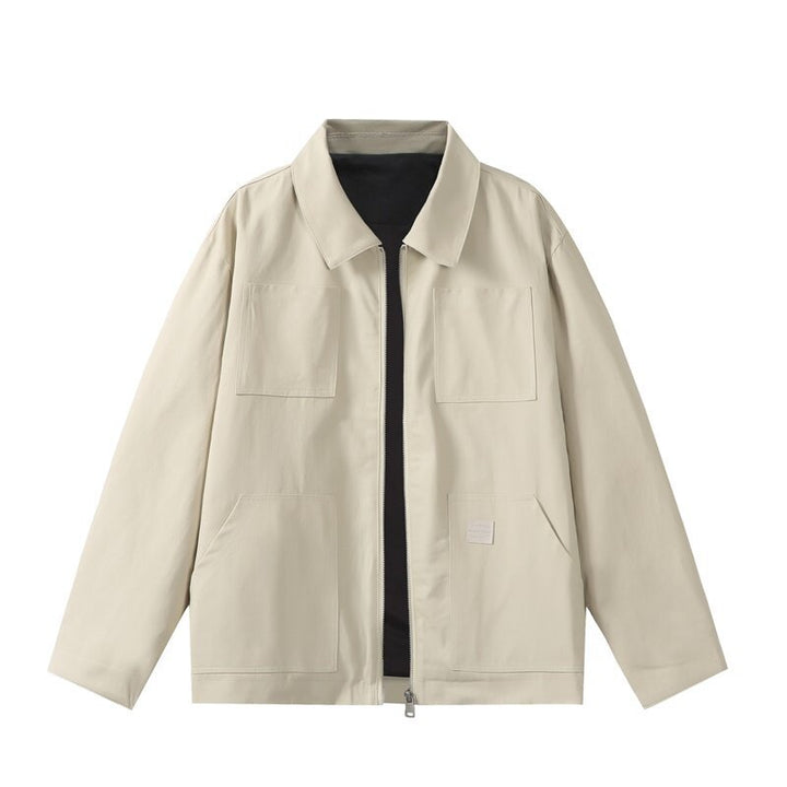 Herren Utility-Worker-Jacke mit durchgehendem Reißverschluss, aufgesetzten Taschen und geradem Schnitt Drune