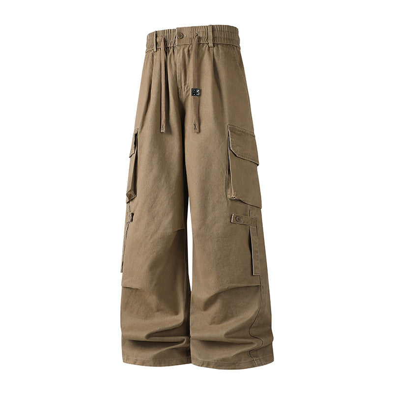 Herren Extraweite Baggy-Cargo-Hose mit Elastikbund, Tunnelzug und Mehrfach‑Utility‑Taschen Drune