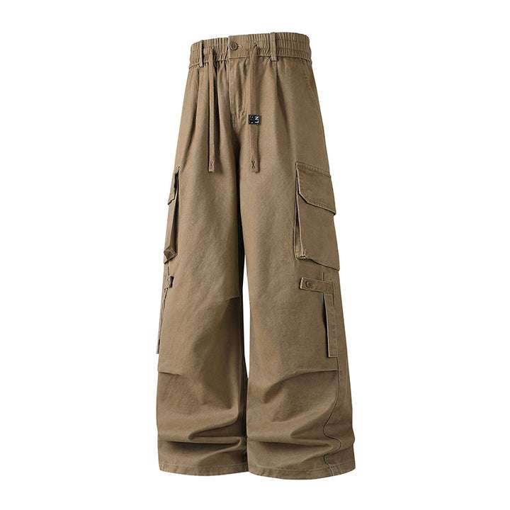 Herren Extraweite Baggy-Cargo-Hose mit Elastikbund, Tunnelzug und Mehrfach‑Utility‑Taschen Drune