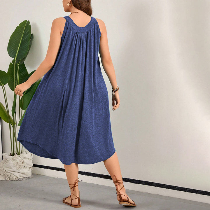 Damen lässiges A-Linien-Kleid mit großzügigem Schnitt und atmungsaktivem Material Drune