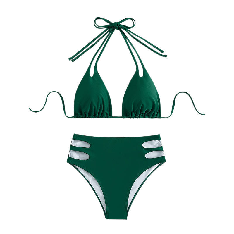 Damen Hochgeschnittener Bikini mit modischen Cut-Outs Drune