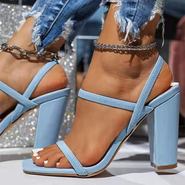 Damen Elegante Slingback-High Heels mit Blockabsatz Drune