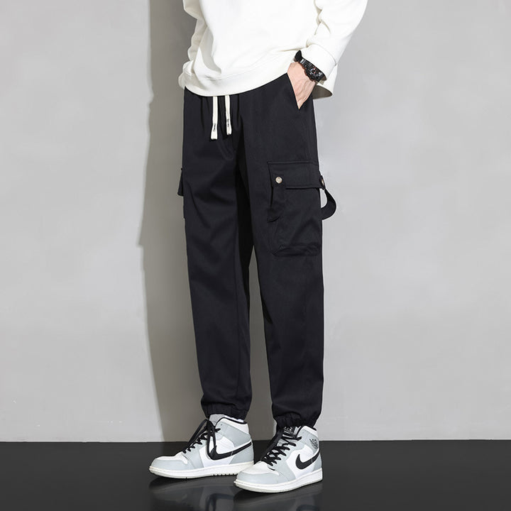 Herren Cargo‑Jogginghose mit Multifach‑Taschen, Kordelzug und elastischem Beinabschluss Drune