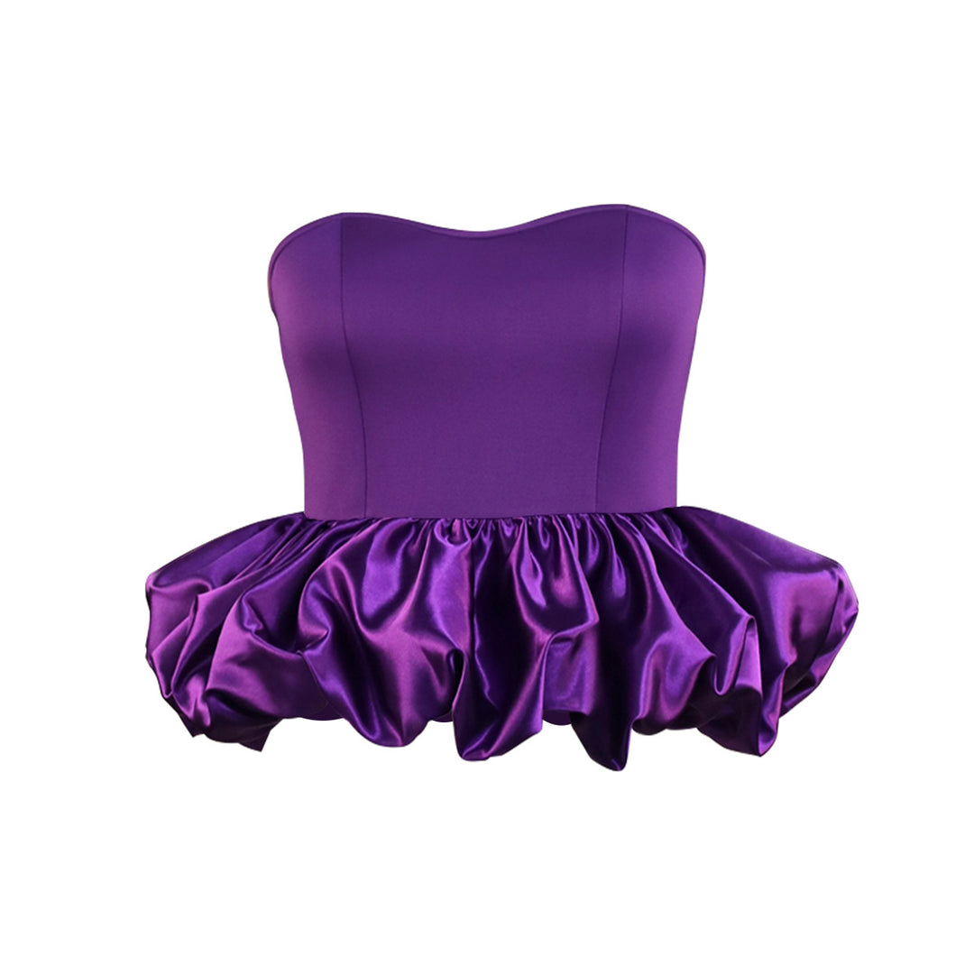 Damen Trendy Bustier mit Rüschenabschluss Drune