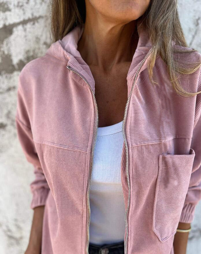 Drune | Minimalistische Cordhosen Hoodie Jacke