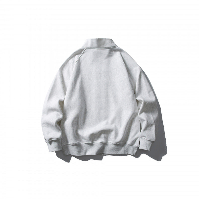 Unisex Boxy-Oversize-Zipjacke mit Stehkragen, Raglanärmeln und Eingrifftaschen Drune