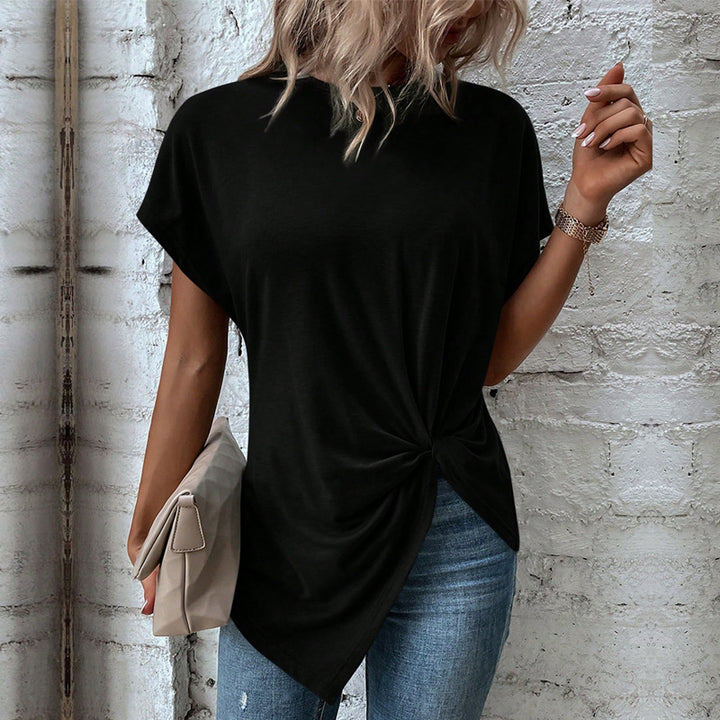 Damen Oversize T-Shirt mit Knoten-Detail Drune